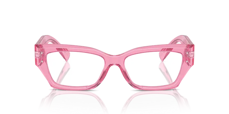 Dolce & Gabbana Donna DG3387 3148 Montature da vista Acetato Rosa Trasparente Squadrata Normale miniatura 2