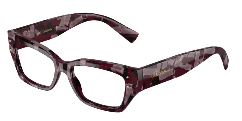 Donna DG3387 3464 Montature da vista Acetato Viola Trasparente Squadrata Normale