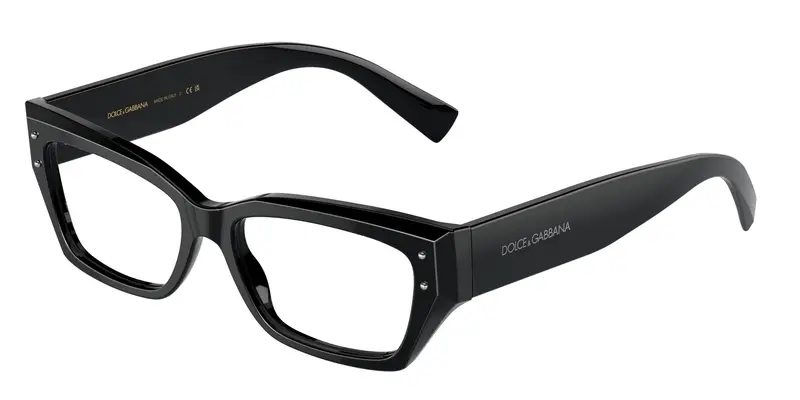 Dolce & Gabbana Donna DG3387  501 Montature da vista Acetato Nero Trasparente Squadrata Normale