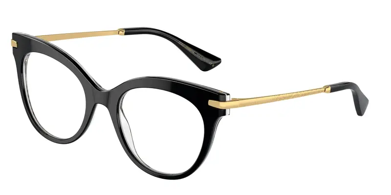 Donna DG3392 3299 Montature da vista Acetato Nero Trasparente Farfalla Normale