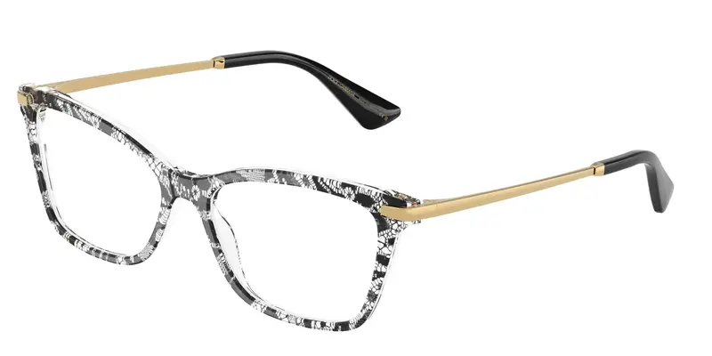 Dolce & Gabbana Donna DG3393  3287 Montature da vista Acetato Nero Trasparente Squadrata Normale