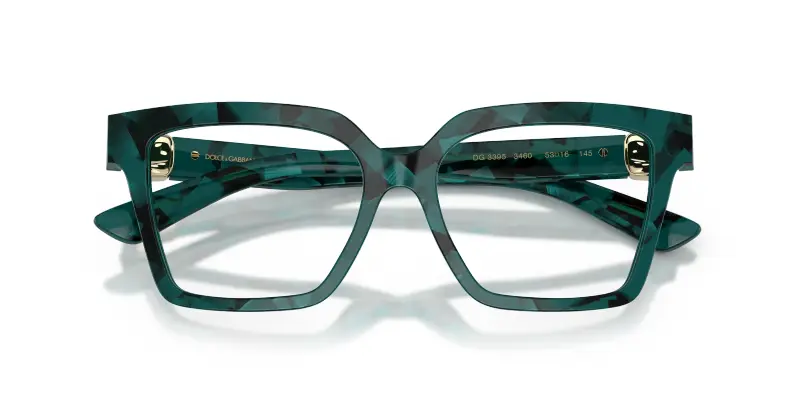 Donna DG3395 3460 Montature da vista Acetato Verde Trasparente Squadrata Normale miniatura 2