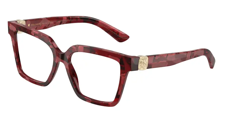 Donna DG3395 3463 Montature da vista Acetato Rosso Trasparente Squadrata Normale