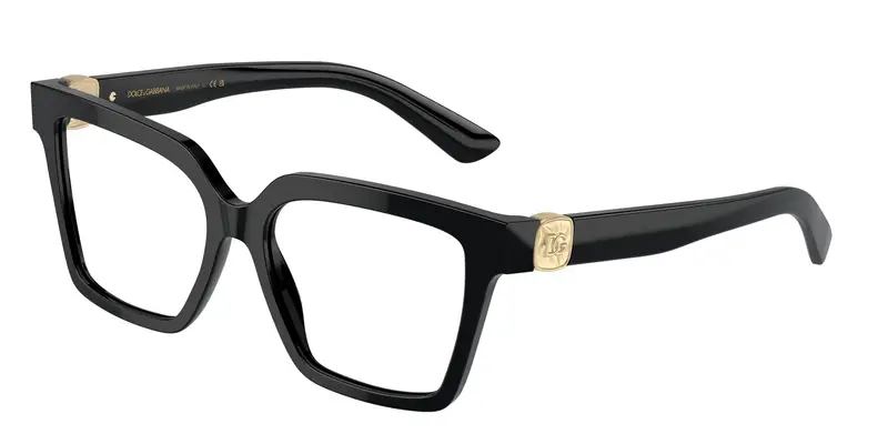 Dolce & Gabbana Donna DG3395 501 Montature da vista Acetato Nero Trasparente Squadrata Normale