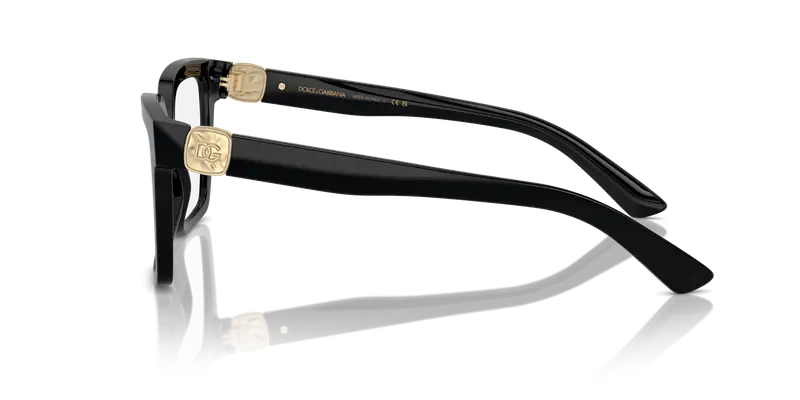 Dolce & Gabbana Donna DG3395 501 Montature da vista Acetato Nero Trasparente Squadrata Normale miniatura 3