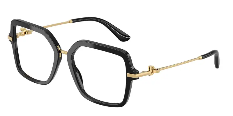 Dolce & Gabbana Donna DG3396 501 Montature da vista Acetato Nero Trasparente Squadrata Normale