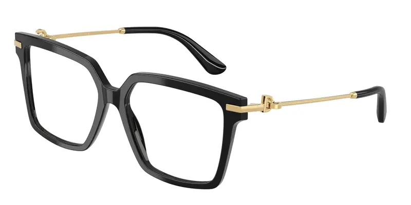 Dolce & Gabbana Donna DG3397 501 Montature da vista Acetato Nero Trasparente Squadrata Normale