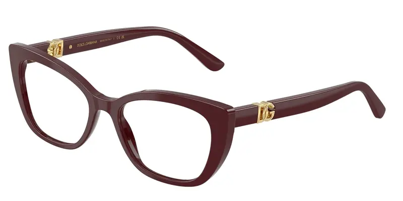 Dolce & Gabbana Donna DG3398  3091 Montature da vista Acetato Rosso Trasparente Cat Eye Normale