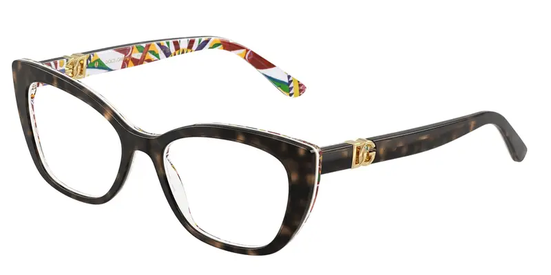 Dolce & Gabbana Donna DG3398  3217 Montature da vista Acetato Tartaruga Trasparente Cat Eye Normale