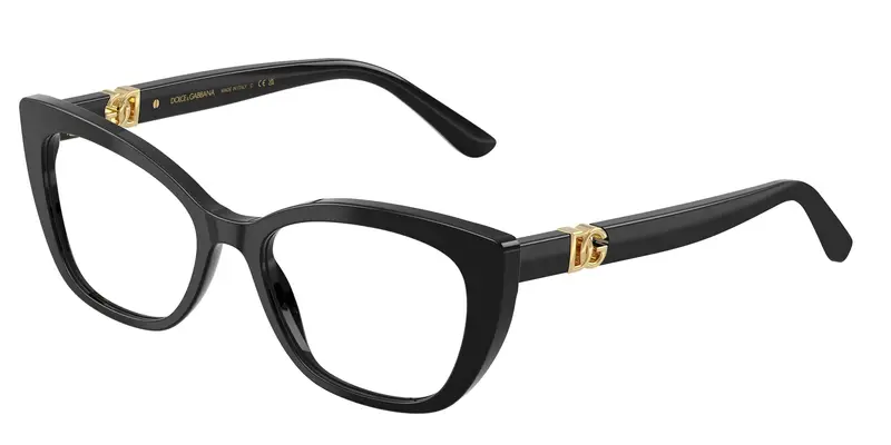 Dolce & Gabbana Donna DG3398  501 Montature da vista Acetato Nero Trasparente Cat Eye Normale