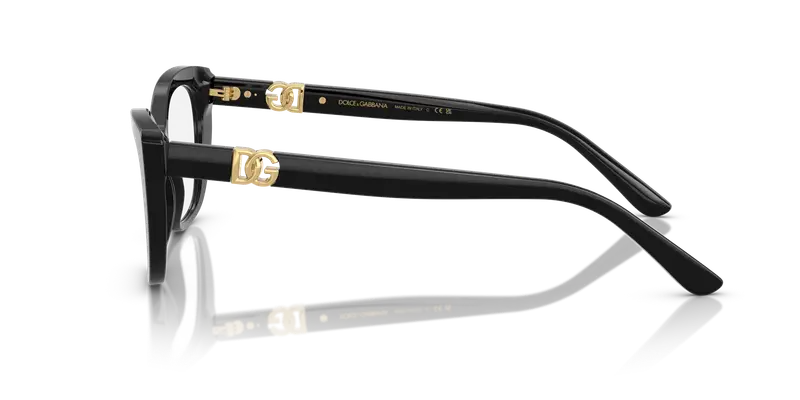 Dolce & Gabbana Donna DG3398 501 Montature da vista Acetato Nero Trasparente Cat Eye Normale miniatura 3