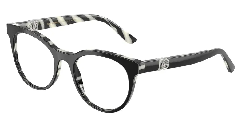 Donna DG3399 3372 Montature da vista Acetato Nero Trasparente Pantos Normale