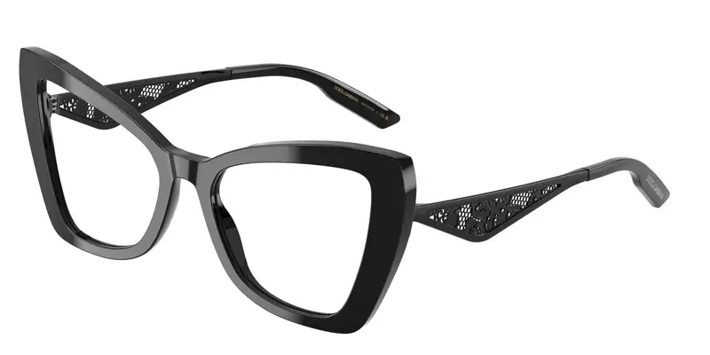 Dolce & Gabbana Donna DG3409  501 Montature da vista Acetato Nero Trasparente Cat Eye Normale