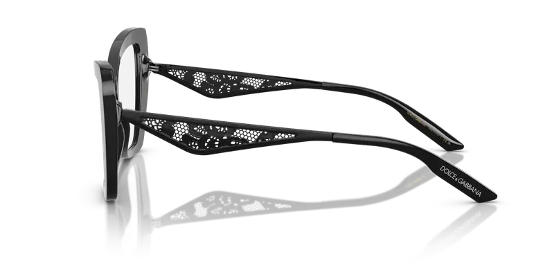 Dolce & Gabbana Donna DG3409 501 Montature da vista Acetato Nero Trasparente Cat Eye Normale miniatura 3