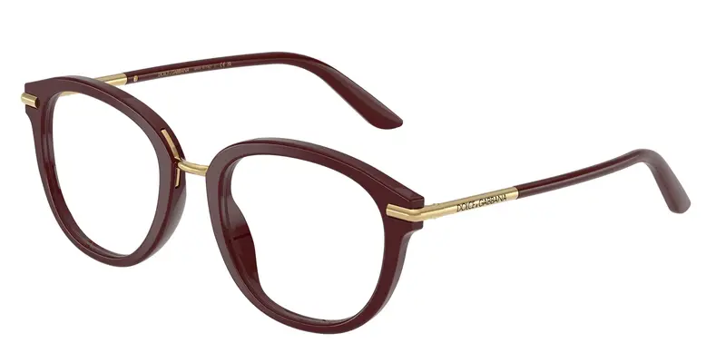 Dolce & Gabbana Donna DG3410 3091 Montature da vista Acetato Rosso Trasparente Pantos Normale
