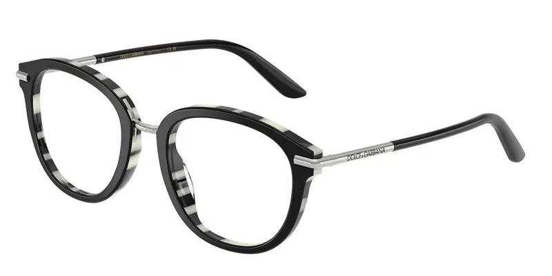 Dolce & Gabbana Donna DG3410 3372 Montature da vista Acetato Nero Trasparente Pantos Normale
