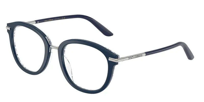 Dolce & Gabbana Donna DG3410 3414 Montature da vista Acetato Blu Trasparente Pantos Normale