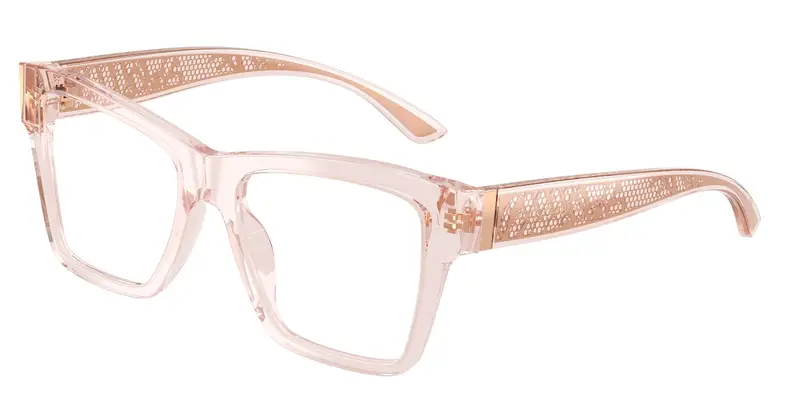 Dolce & Gabbana Donna DG3411 3148 Montature da vista Acetato Rosa Trasparente Squadrata Normale