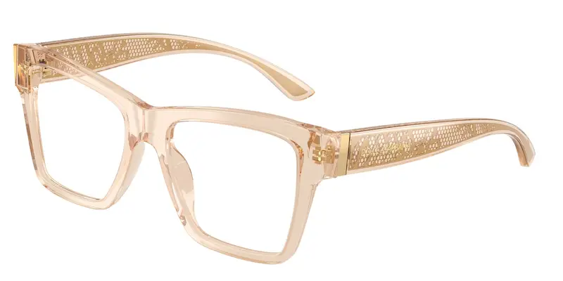 Dolce & Gabbana Donna DG3411 3432 Montature da vista Acetato Marrone Trasparente Squadrata Normale