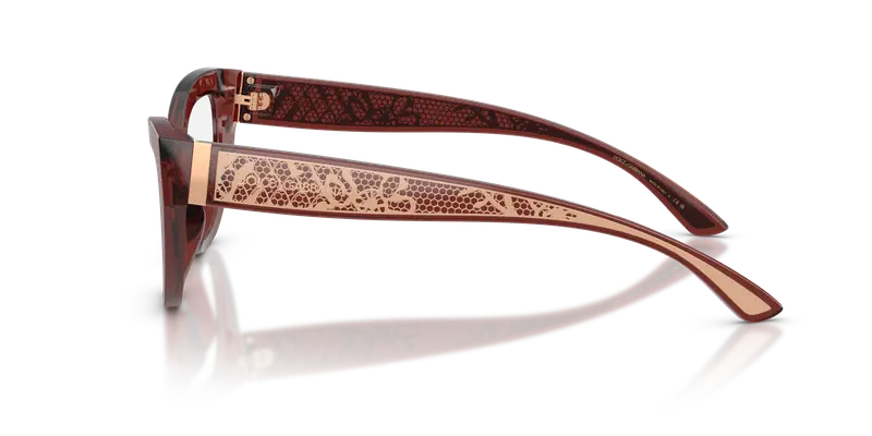 Dolce & Gabbana Donna DG3412 3045 Montature da vista Acetato Rosso Trasparente Cat Eye Normale miniatura 3