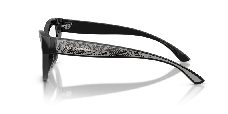 Dolce & Gabbana Donna DG3412 501 Montature da vista Acetato Nero Trasparente Cat Eye Normale miniatura 3