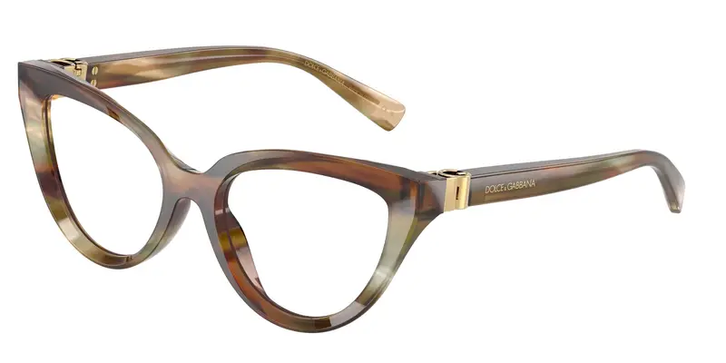 Dolce & Gabbana Donna DG3414  3446 Montature da vista Acetato Marrone Trasparente Cat Eye Normale