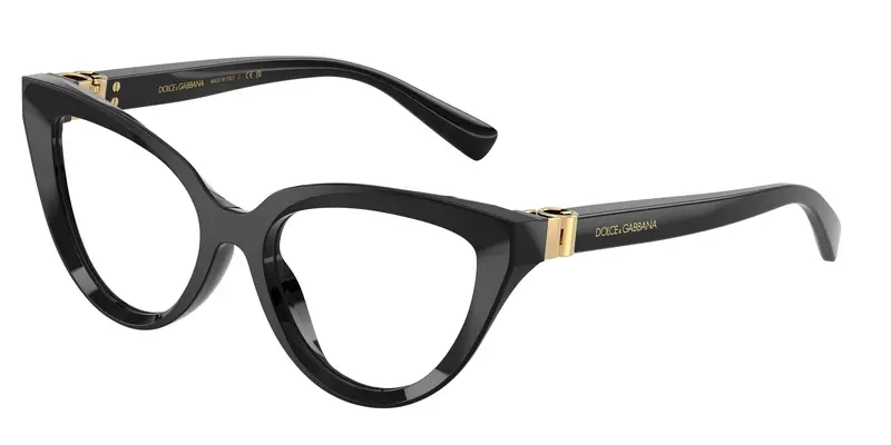 Dolce & Gabbana Donna DG3414  501 Montature da vista Acetato Nero Trasparente Cat Eye Normale
