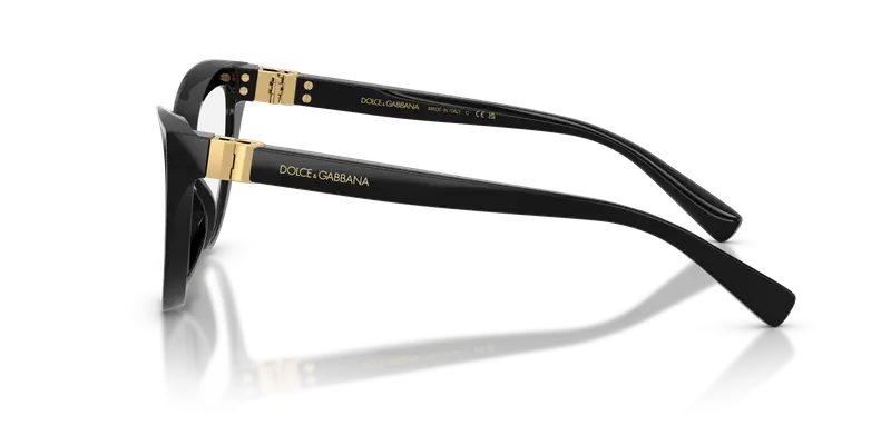 Dolce & Gabbana Donna DG3414 501 Montature da vista Acetato Nero Trasparente Cat Eye Normale miniatura 3