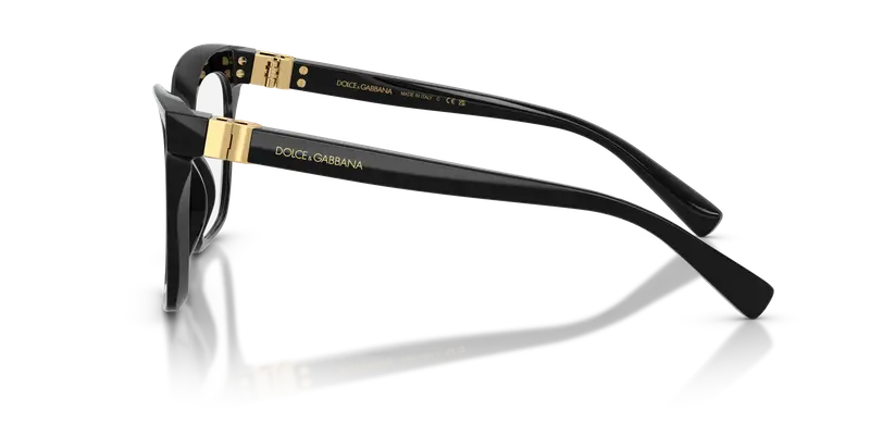 Dolce & Gabbana Donna DG3417 501 Montature da vista Acetato Nero Trasparente Squadrata Normale miniatura 3