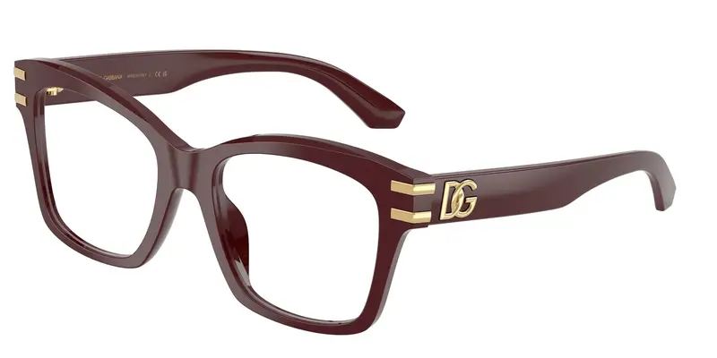 Dolce & Gabbana Donna DG3419  3091 Montature da vista Acetato Rosso Trasparente Squadrata Normale