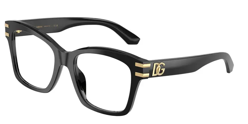 Dolce & Gabbana Donna DG3419  501 Montature da vista Acetato Nero Trasparente Squadrata Normale
