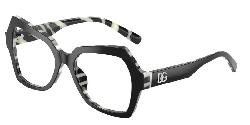 Donna DG3429 3372 Montature da vista Acetato Nero Trasparente Farfalla Normale