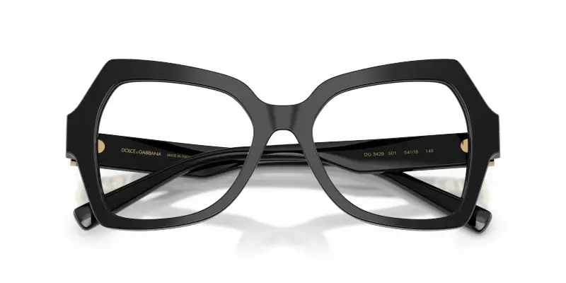 Donna DG3429 501 Montature da vista Acetato Nero Trasparente Farfalla Normale miniatura 2