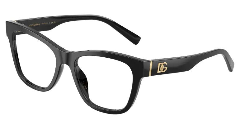Donna DG3430 501 Montature da vista Acetato Nero Trasparente Squadrata Normale