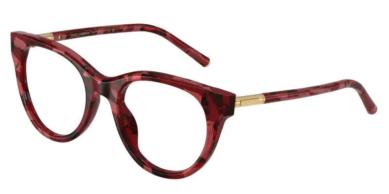 Donna DG3433 3463 Montature da vista Acetato Rosso Trasparente Pantos Normale