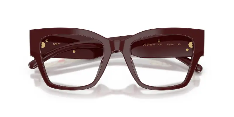 Donna DG3435B 3091 Montature da vista Acetato Rosso Trasparente Farfalla Normale miniatura 2