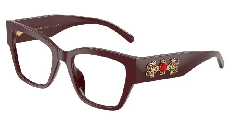Donna DG3435B 3091 Montature da vista Acetato Rosso Trasparente Farfalla Normale