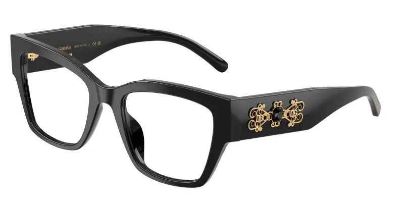 Donna DG3435B 501 Montature da vista Acetato Nero Trasparente Farfalla Normale