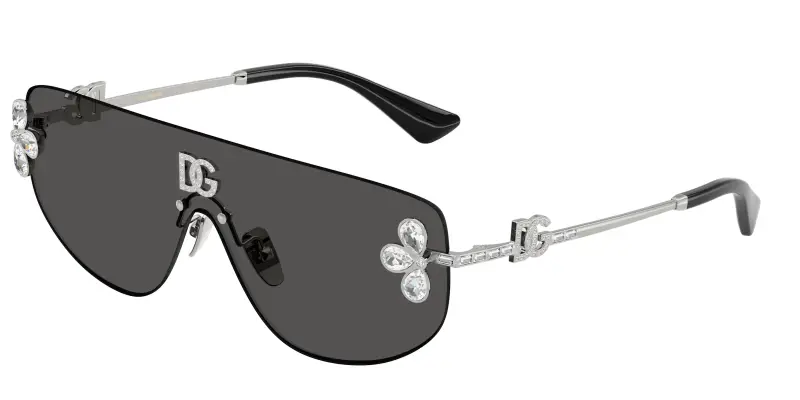 Donna Dolce & Gabbana DG2333B 05/87 Occhiali da sole Metallo Argento Grigio Squadrata Normale