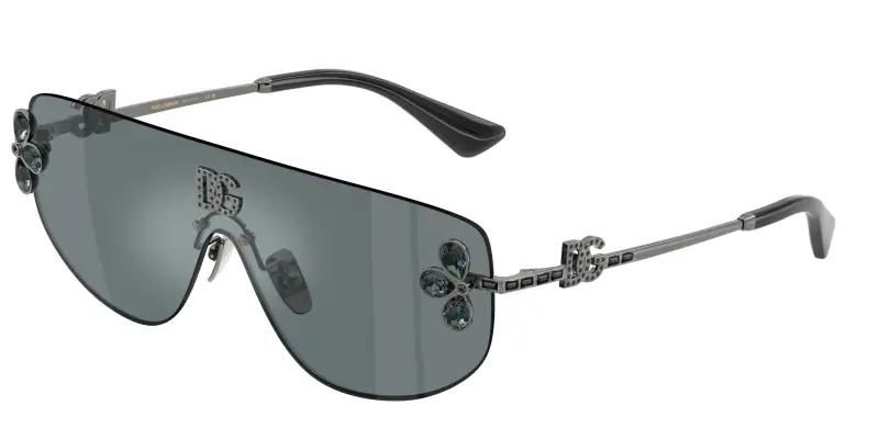 Donna Dolce & Gabbana DG2333B 12866G Occhiali da sole Metallo Grigio Grigio Squadrata Specchiate