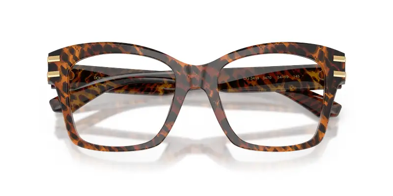 Donna Dolce & Gabbana DG3419 3470 Montature da vista Acetato Marrone Trasparente Squadrata Normale miniatura 2
