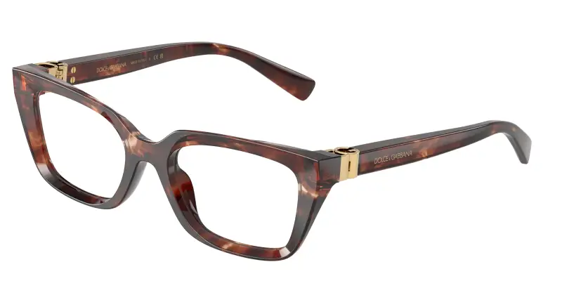 Donna Dolce & Gabbana DG3436 3222 Montature da vista Acetato Rosso Trasparente Squadrata Normale