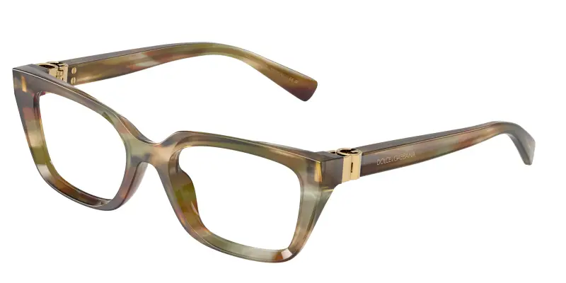 Donna Dolce & Gabbana DG3436 3446 Montature da vista Acetato Marrone Trasparente Squadrata Normale