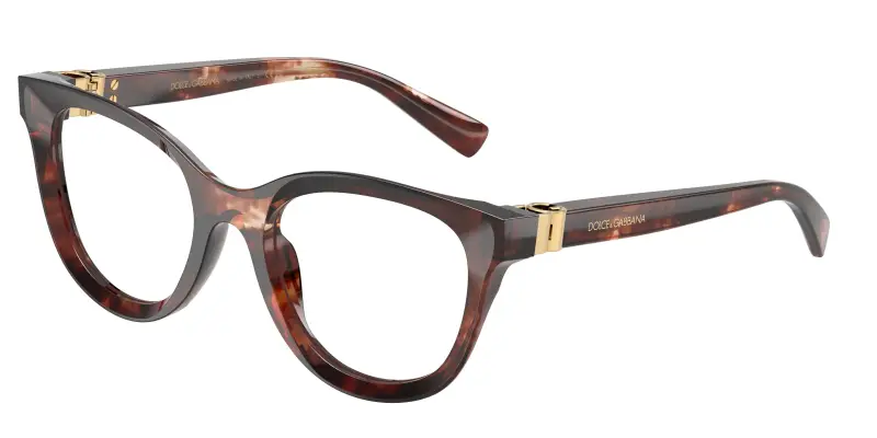 Donna Dolce & Gabbana DG3437 3222 Montature da vista Acetato Rosso Trasparente Pantos Normale