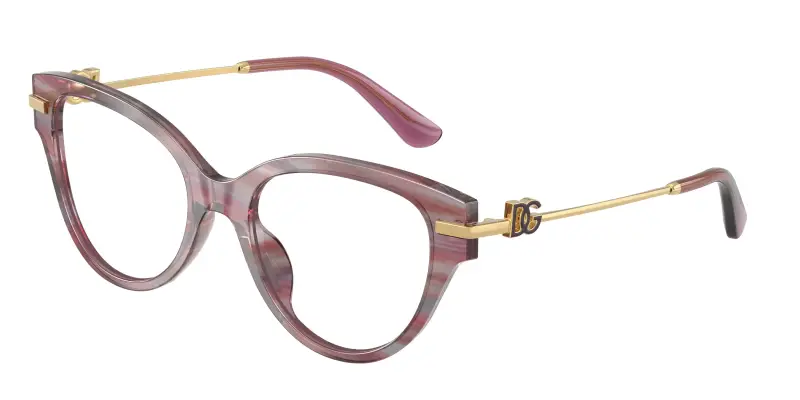 Donna Dolce & Gabbana DG3438 3474 Montature da vista Acetato Viola Trasparente Farfalla Normale