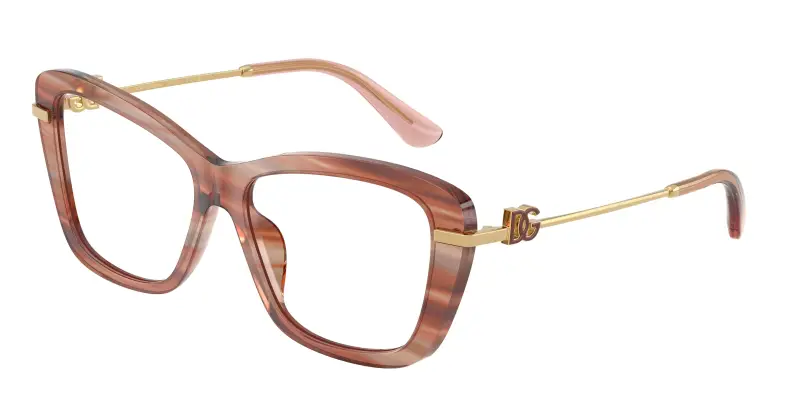 Donna Dolce & Gabbana DG3439 3473 Montature da vista Acetato Rosso Trasparente Squadrata Normale