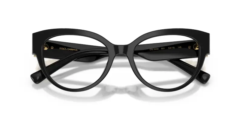 Donna Dolce & Gabbana DG3440 501 Montature da vista Acetato Nero Trasparente Cat Eye Normale miniatura 2