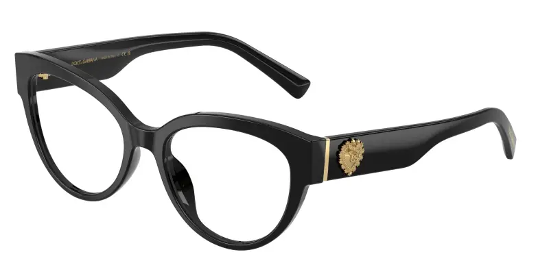 Donna Dolce & Gabbana DG3440 501 Montature da vista Acetato Nero Trasparente Cat Eye Normale