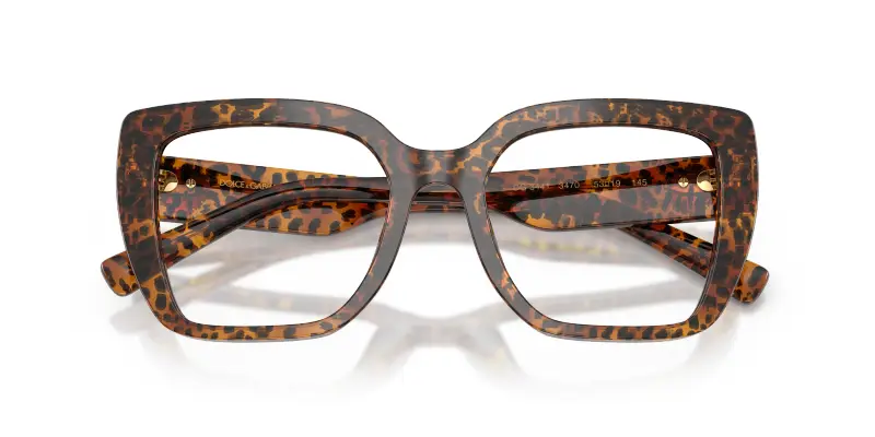 Donna Dolce & Gabbana DG3441 3470 Montature da vista Acetato Marrone Trasparente Squadrata Normale miniatura 2