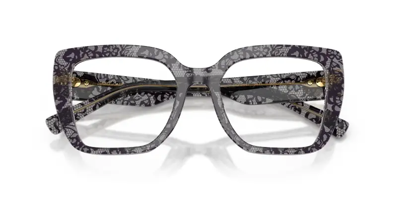 Donna Dolce & Gabbana DG3441 3471 Montature da vista Acetato Grigio Trasparente Squadrata Normale miniatura 2